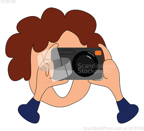 Image of Photographer clicking photos, vector or color illustration.