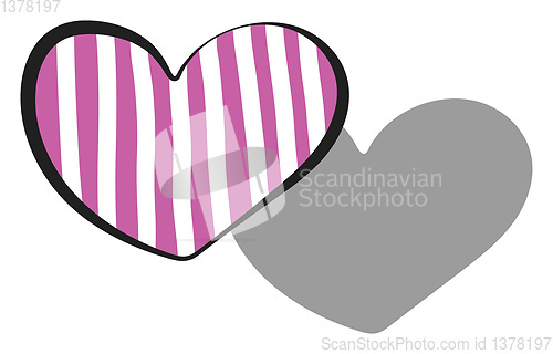 Image of Stripe heart, vector or color illustration.