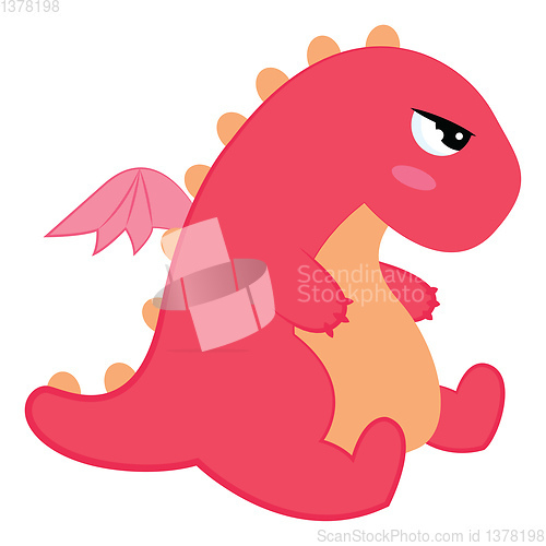 Image of Pink dinosaur, vector or color illustration.