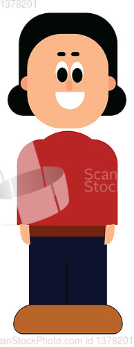 Image of Girl smiling, vector or color illustration.