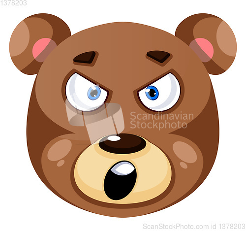 Image of Bear is feeling angry, illustration, vector on white background.