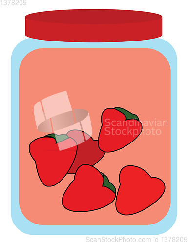 Image of Strawberry jam, vector or color illustration.