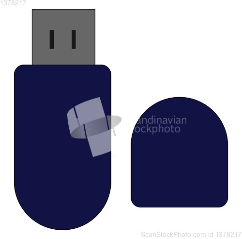Image of Flash drive, vector or color illustration.