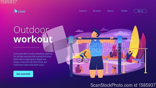 Image of Outdoor workout concept landing page.