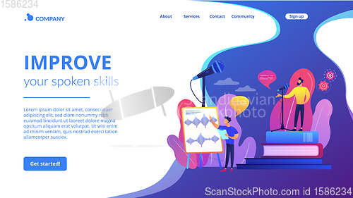 Image of Voice and speech training concept landing page