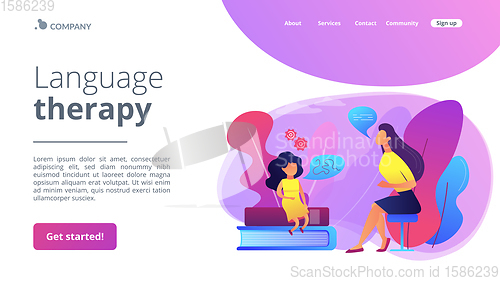 Image of Speech therapy concept landing page