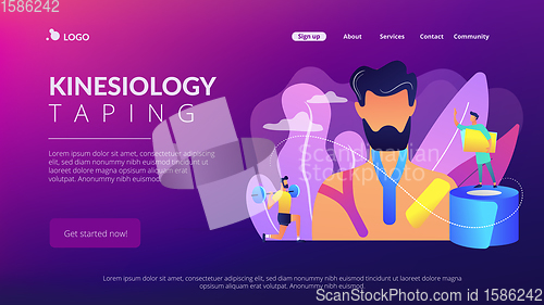 Image of Kinesiology taping concept landing page.