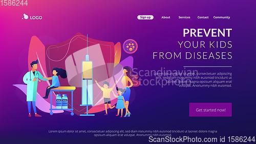 Image of Vaccination of preteens and teens concept landing page.