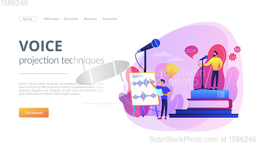 Image of Voice and speech training concept landing page