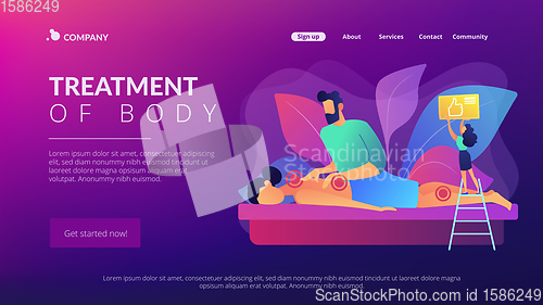 Image of Professional massage therapy concept landing page