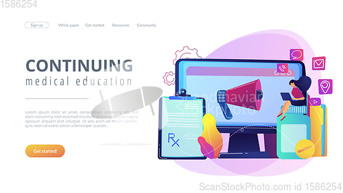 Image of Pharmaceutical marketing concept landing page.
