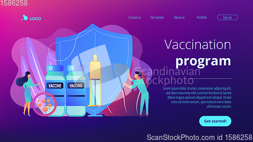 Image of Vaccination program concept landing page.