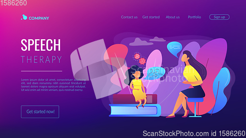 Image of Speech therapy concept landing page