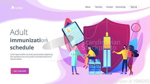 Image of Vaccination of adults concept landing page.