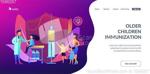 Image of Vaccination of preteens and teens concept landing page.