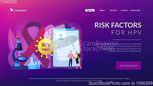 Image of Risk factors for HPV concept landing pageation