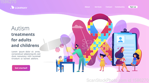 Image of Autism therapy concept landing page
