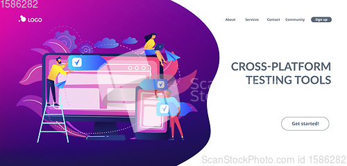 Image of Cross-platform software concept landing page.