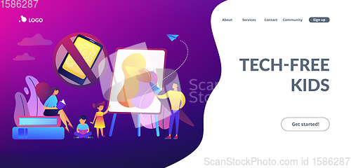 Image of Low tech parenting concept landing page.