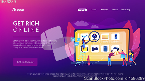 Image of Online flea market concept landing page.