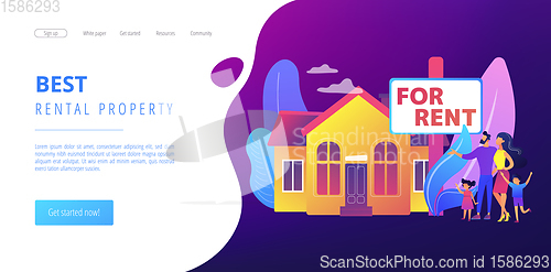 Image of House for rent concept landing page.