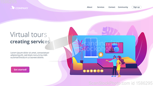 Image of Real estate virtual tour concept landing page