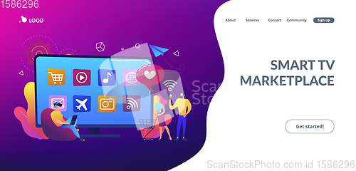 Image of Smart TV applications concept landing page.