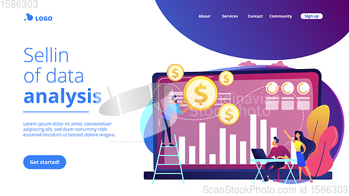 Image of Data monetization concept landing page.