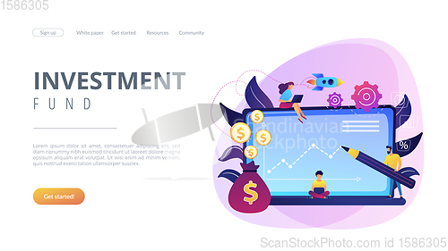 Image of Investment fund concept landing page.