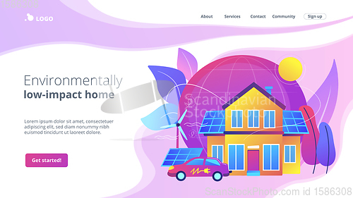 Image of Eco house concept landing page.