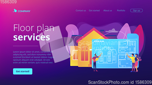Image of Real estate floor plan concept landing page