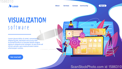 Image of Big data visualization concept landing page.