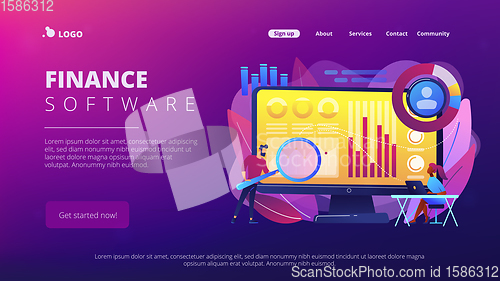 Image of Financial management system concept landing page.