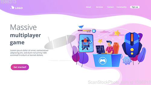 Image of MMORPG concept landing page.
