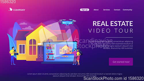 Image of Real estate video tour concept landing page