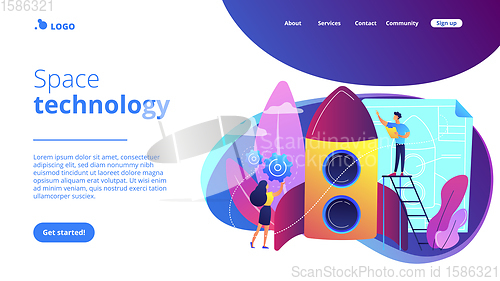 Image of Space technology concept landing page.