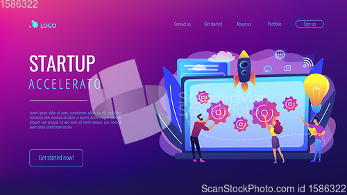 Image of Startup accelerator concept landing page.