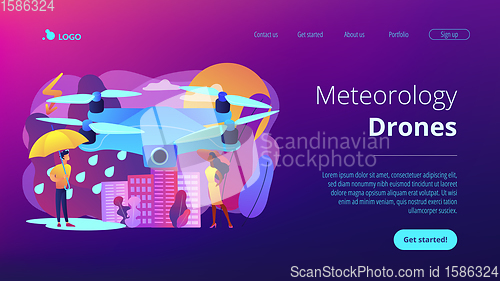 Image of Meteorology drones concept landing page.