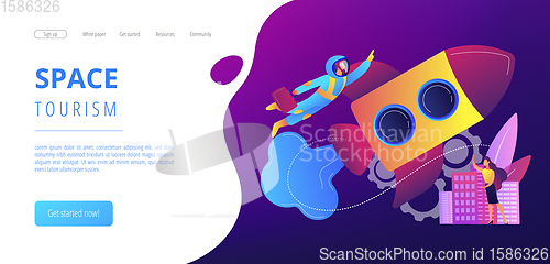 Image of Space travel concept landing page.
