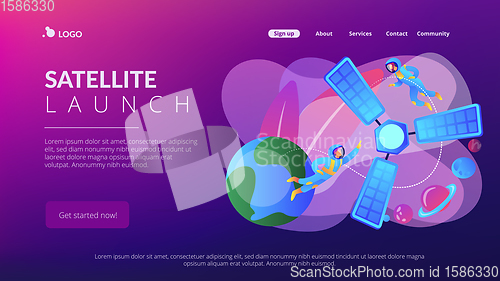 Image of Satellite launch concept landing page.