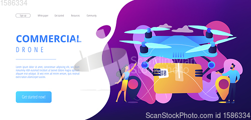 Image of Drone delivery concept landing page.