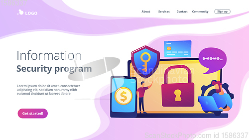 Image of Cyber security software concept landing page.