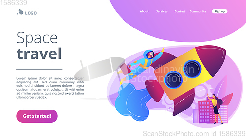 Image of Space travel concept landing page.