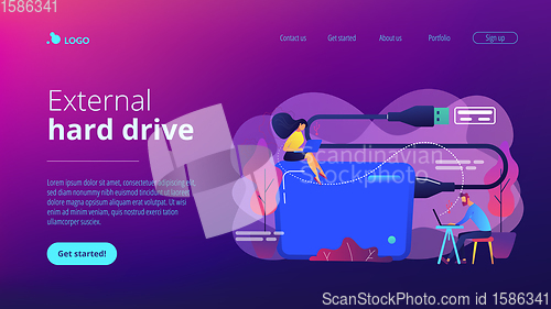 Image of External hard drive concept landing page.