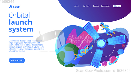 Image of Satellite launch concept landing page.