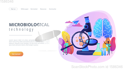 Image of Microbiological technology concept landing page.