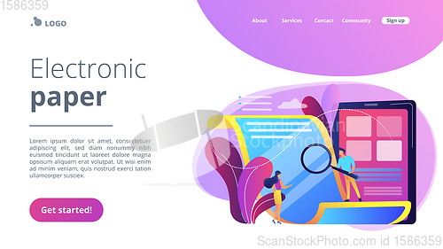 Image of Electronic paper concept landing page.