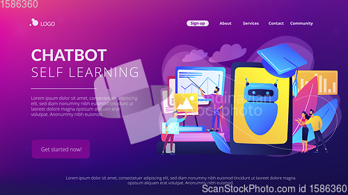 Image of Chatbot self learningconcept landing page.