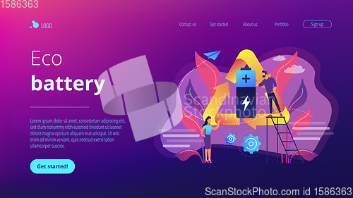 Image of Eco battery concept landing page.