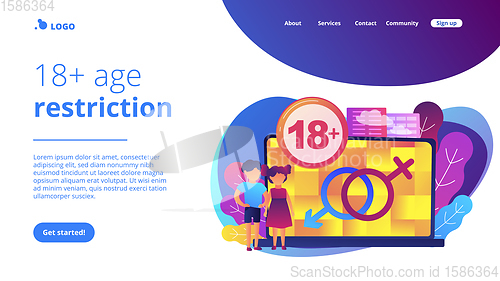 Image of Adult content concept landing page.